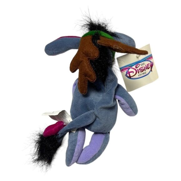 NWT 90s Disney Store REINDEER EEYORE  XMAS Vintage DISNEY Mini Beanie Doll 9" - Picture 4 of 6